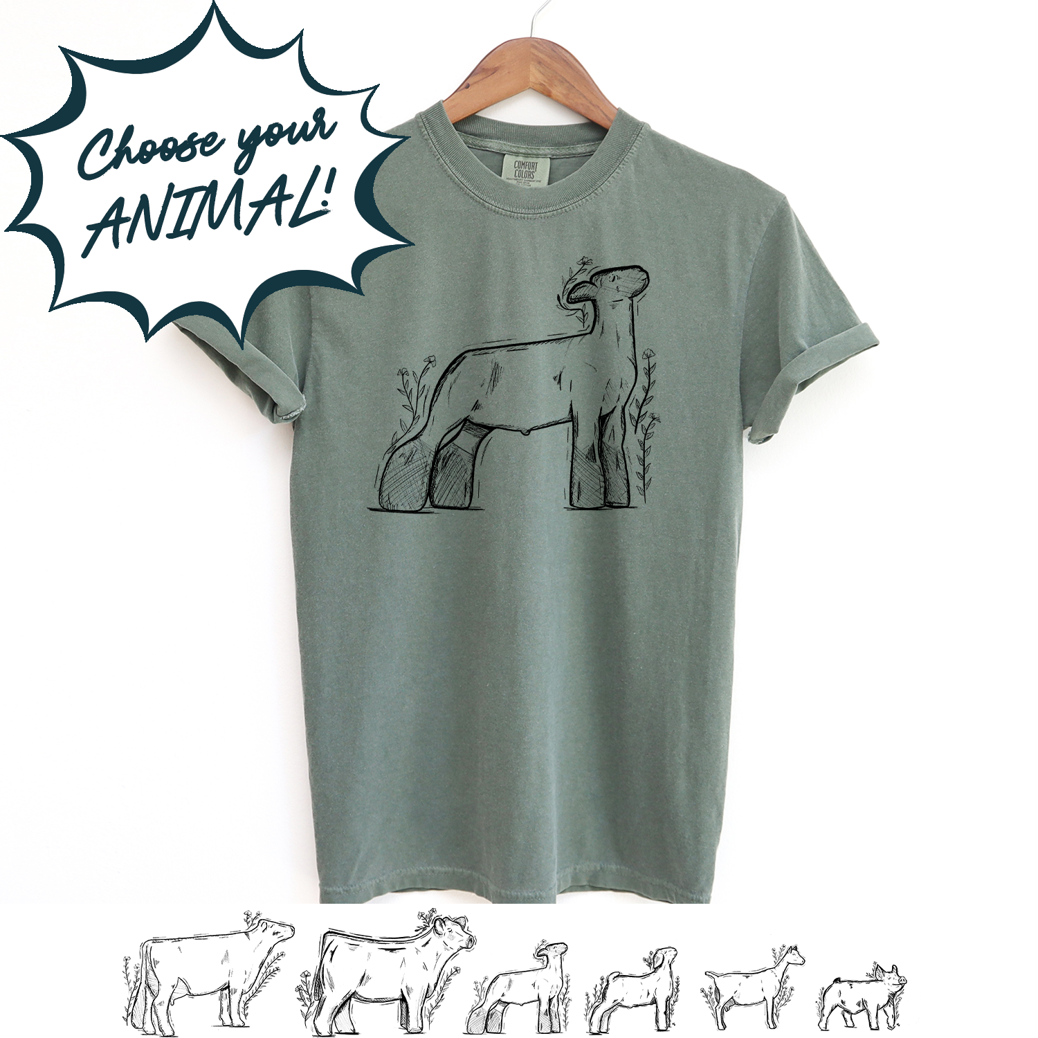 Cattle/Beef Comfort Wash/Colors T-Shirts – Wandering
