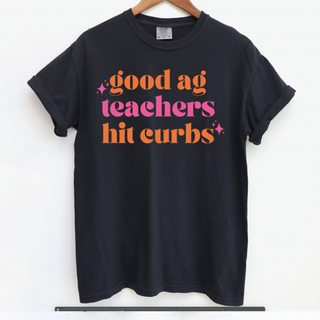 Good Ag Teachers Hit Curbs (Pink and Orange) – Comfort Colors T-Shirt
