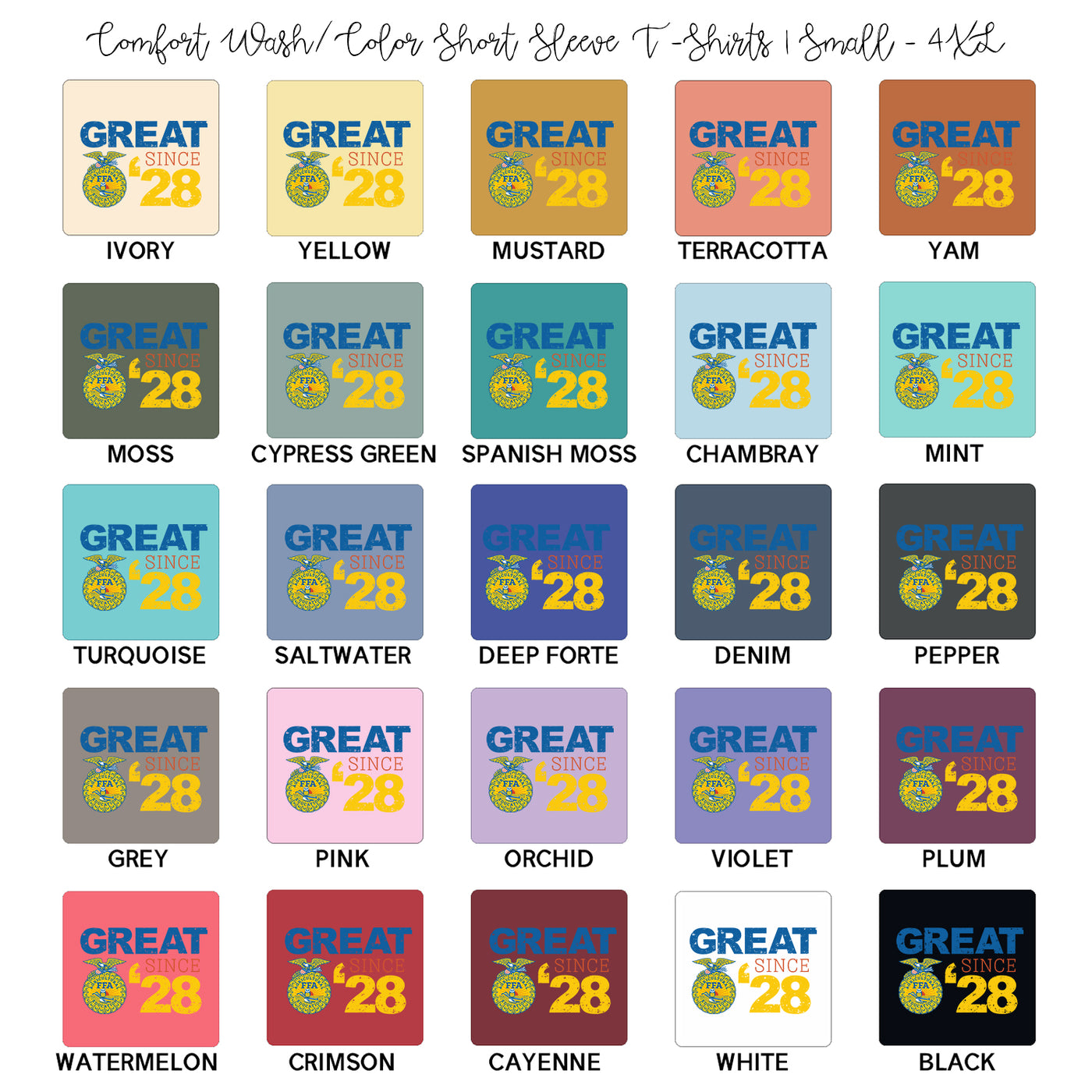 Great Since 28 ComfortWash/ComfortColor T-Shirt (S-4XL) - Multiple Colors!
