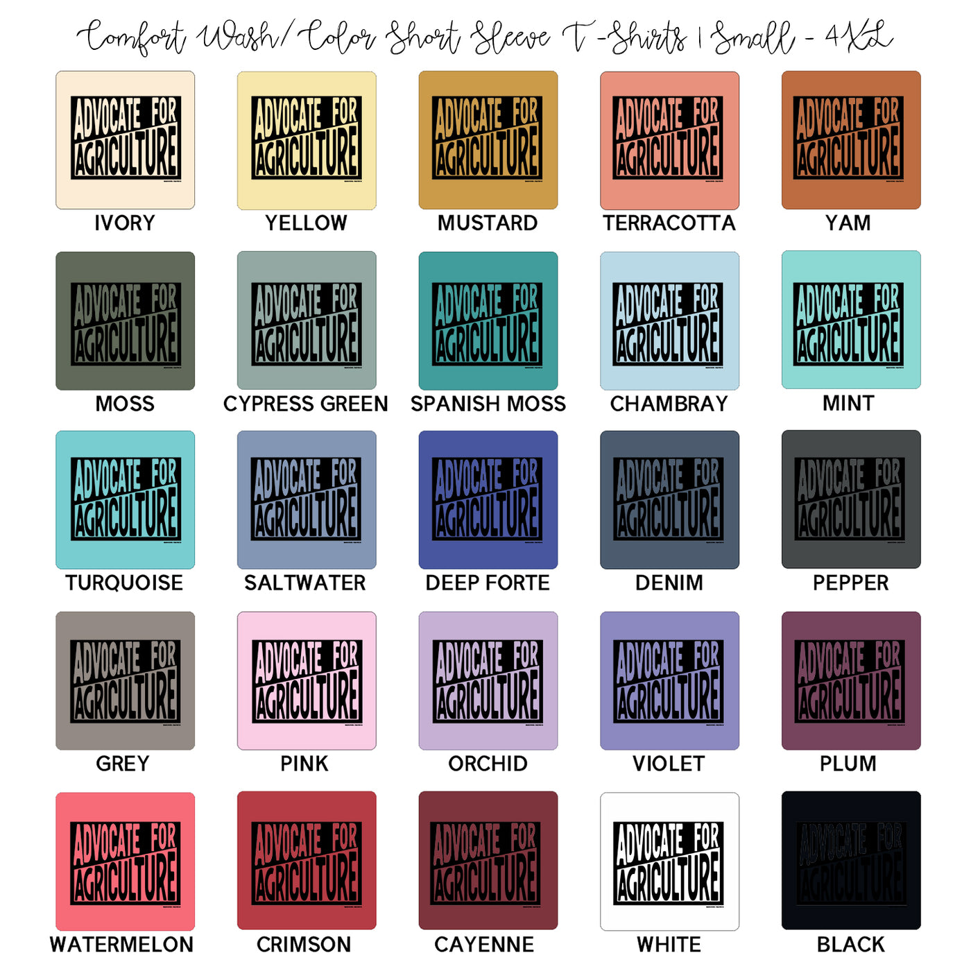 Block Advocate for Agriculture Black Ink ComfortWash/ComfortColor T-Shirt (S-4XL) - Multiple Colors!