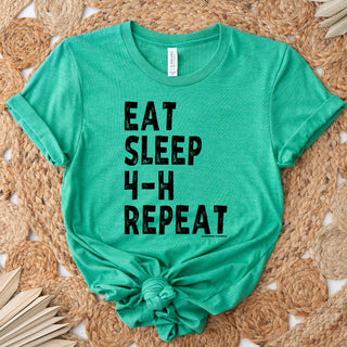 Eat Sleep 4-H Repeat– Bella Canvas T-Shirt