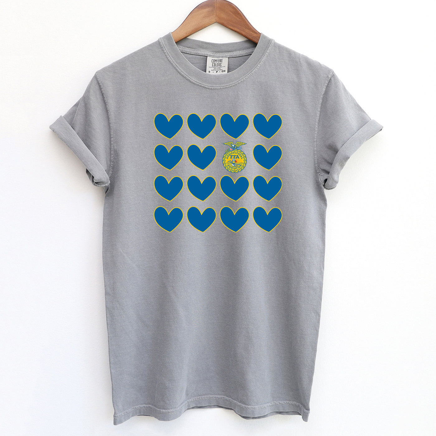 FFA Emblem Multiple Hearts ComfortWash/ComfortColor T-Shirt (S-4XL) - Multiple Colors!