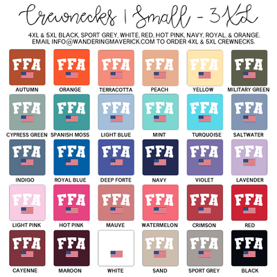 FFA Flag Crewneck (S-3XL) - Multiple Colors!