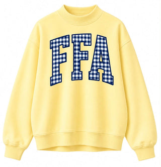 PREORDER!!! - Blue Plaid FFA | Butter Yellow | Mock Neck - **Starts Shipping 11/15**