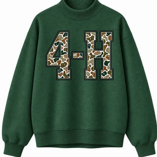 PREORDER!!! - Camo 4-H | Hunter Green | Mock Neck - **Starts Shipping 11/30**
