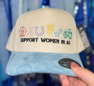 Light Blue Support Women In AG Symbols Hat