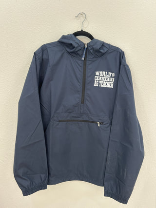 World's Okayest Ag Teacher - Navy Windbreaker