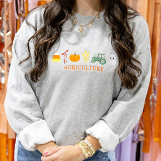 Halloween Agriculture Embroidered Crewneck