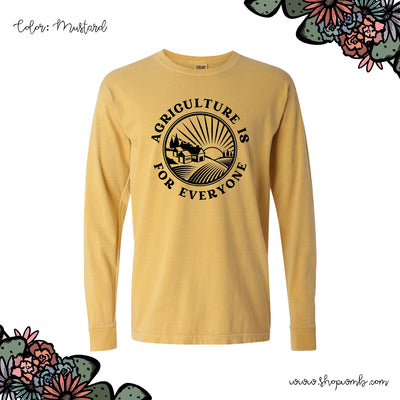 AGRICULTURE IS FOR EVERYONE BLACK INK LONG SLEEVE T-Shirt (S-3XL) - Multiple Colors!