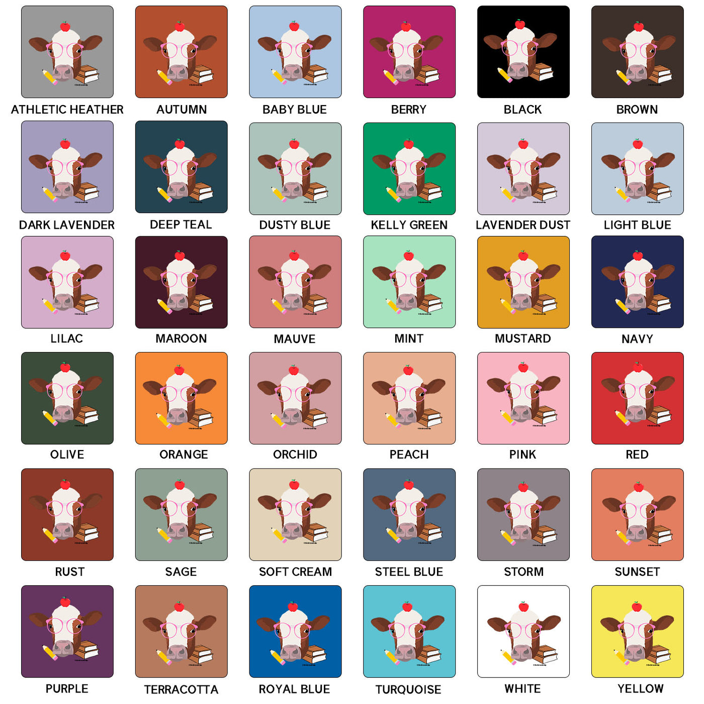 Nerdy Cow T-Shirt (XS-4XL) - Multiple Colors!