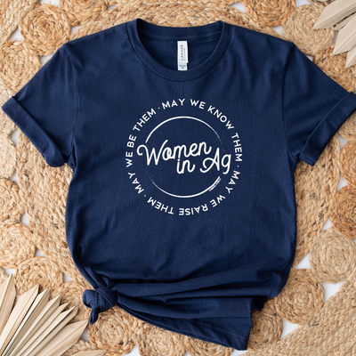 Women in Ag Circle White Ink T-Shirt (XS-4XL) - Multiple Colors!