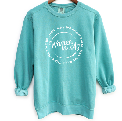 Women in Ag Circle White Ink Crewneck (S-3XL) - Multiple Colors!
