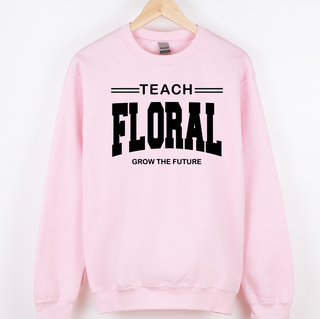 Teach Floral Build The Future Black Ink  – Crewneck