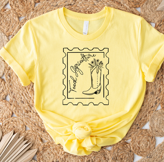 Teach Agriculture Stamp Boot Black Ink  – Bella Canvas T-Shirt