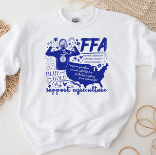 Retro FFA- White - Pink Friday Crewneck