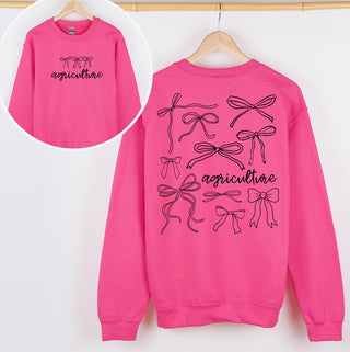 Agriculture bow black ink – Front & Back - Crewneck