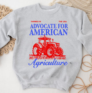 Farmed In the USA Tractor - Grey - Pink Friday Crewneck