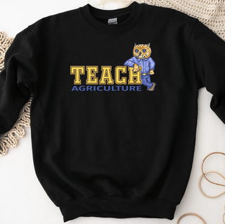 Teach Agriculture Owl - Black - Pink Friday Crewneck