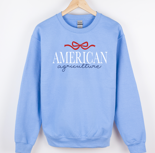American Agriculture Bow - Carolina Blue - Pink Friday Crewneck
