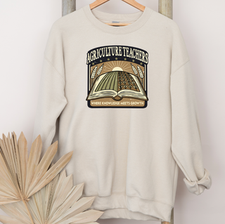 Ag Teacher Book - Sand - Pink Friday Crewneck