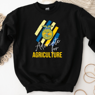Blue & Gold Advocate For Agriculture - Black - Pink Friday Crewneck