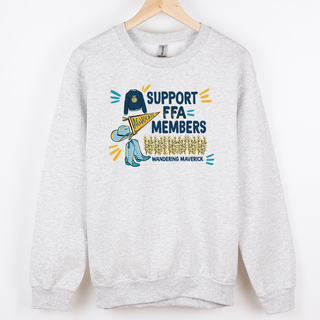 Support FFA Members - Grey - Pink Friday Crewneck