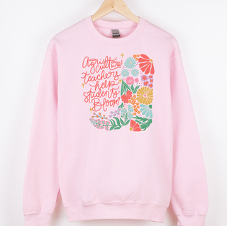Ag Teacher Bloom Boot - Pink Friday Crewneck