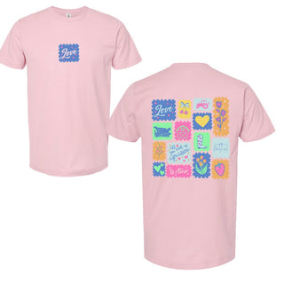 agriculture stamp front & back pink Tee - Spring Warehouse Sale - Code: SPRING