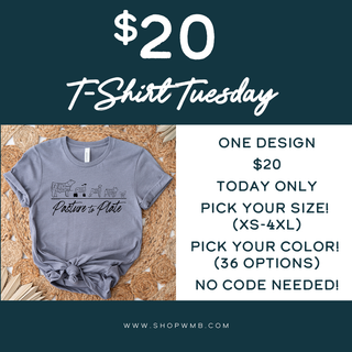 $20 T-SHIRT TUESDAY – Pasture To Plate - Bella Canvas T-Shirt