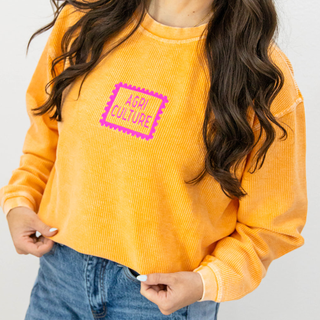 Orange / Hot Pink Agriculture Stamp Corded Crew