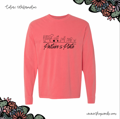 Pasture To Plate LONG SLEEVE T-Shirt (S-3XL) - Multiple Colors!
