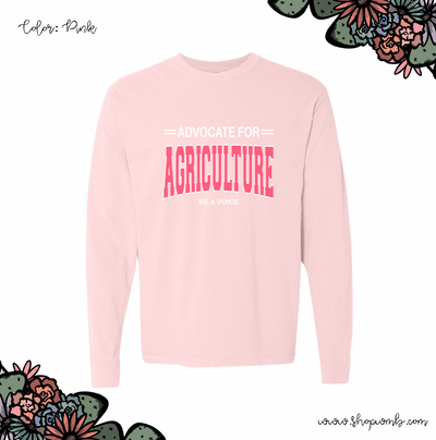 Advocate For Agriculture Be A Voice Pink Ink LONG SLEEVE T-Shirt (S-3XL) - Multiple Colors!