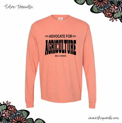 Advocate For Agriculture Be A Voice Black Ink LONG SLEEVE T-Shirt (S-3XL) - Multiple Colors!