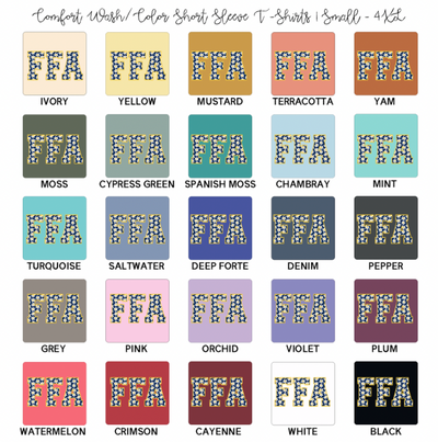 FFA Navy Daisy ComfortWash/ComfortColor T-Shirt (S-4XL) - Multiple Colors!