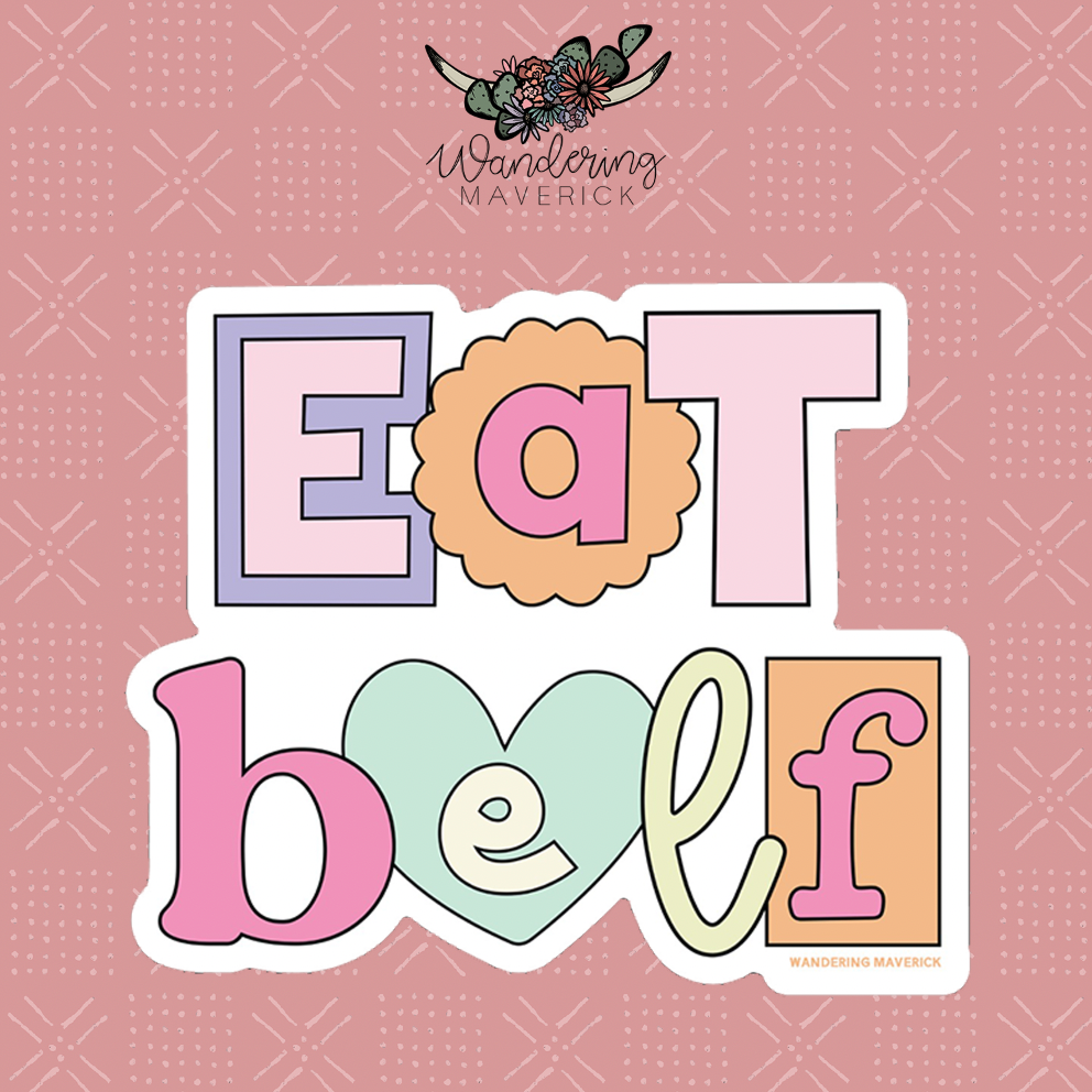 Pastel Eat Beef Sticker