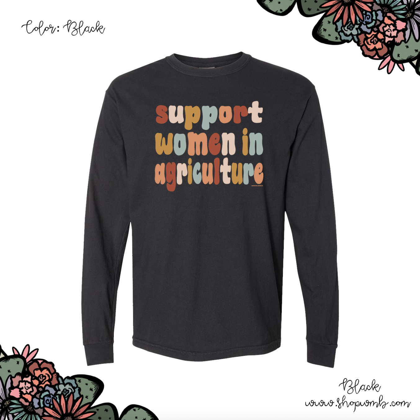 Boho Support Women In Agriculture LONG SLEEVE T-Shirt (S-3XL) - Multiple Colors!