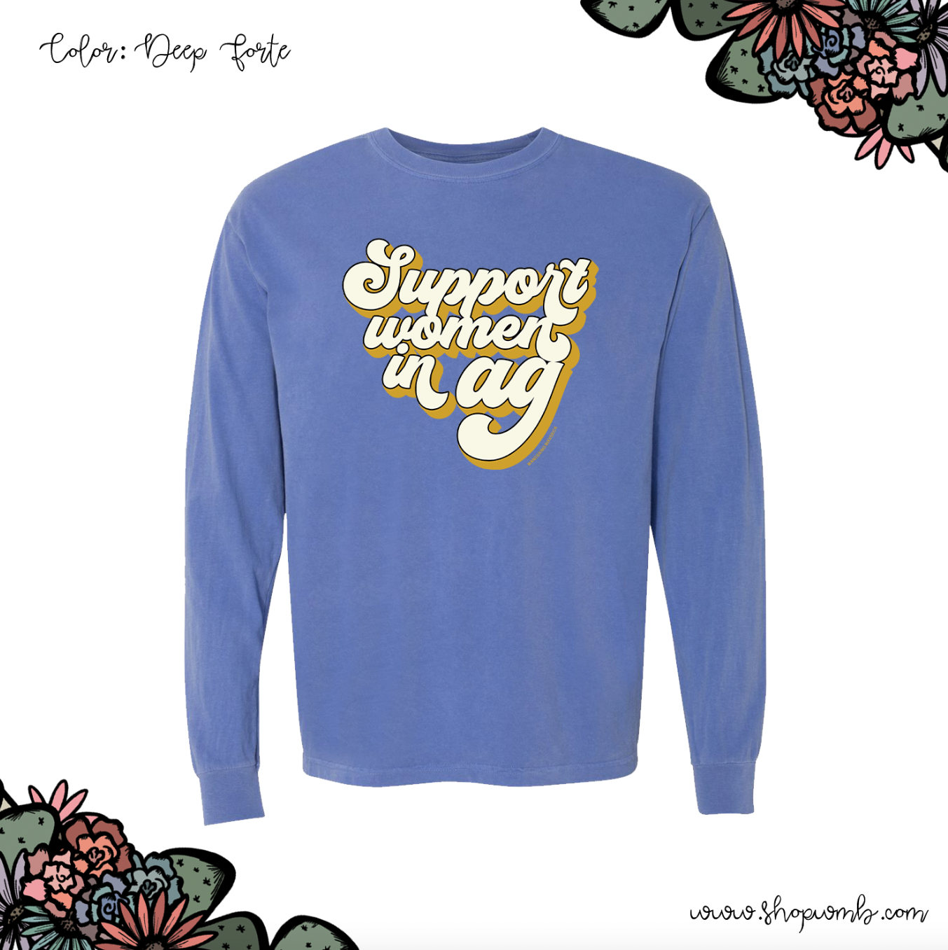 Retro Support Women In Ag Gold LONG SLEEVE T-Shirt (S-3XL) - Multiple Colors!