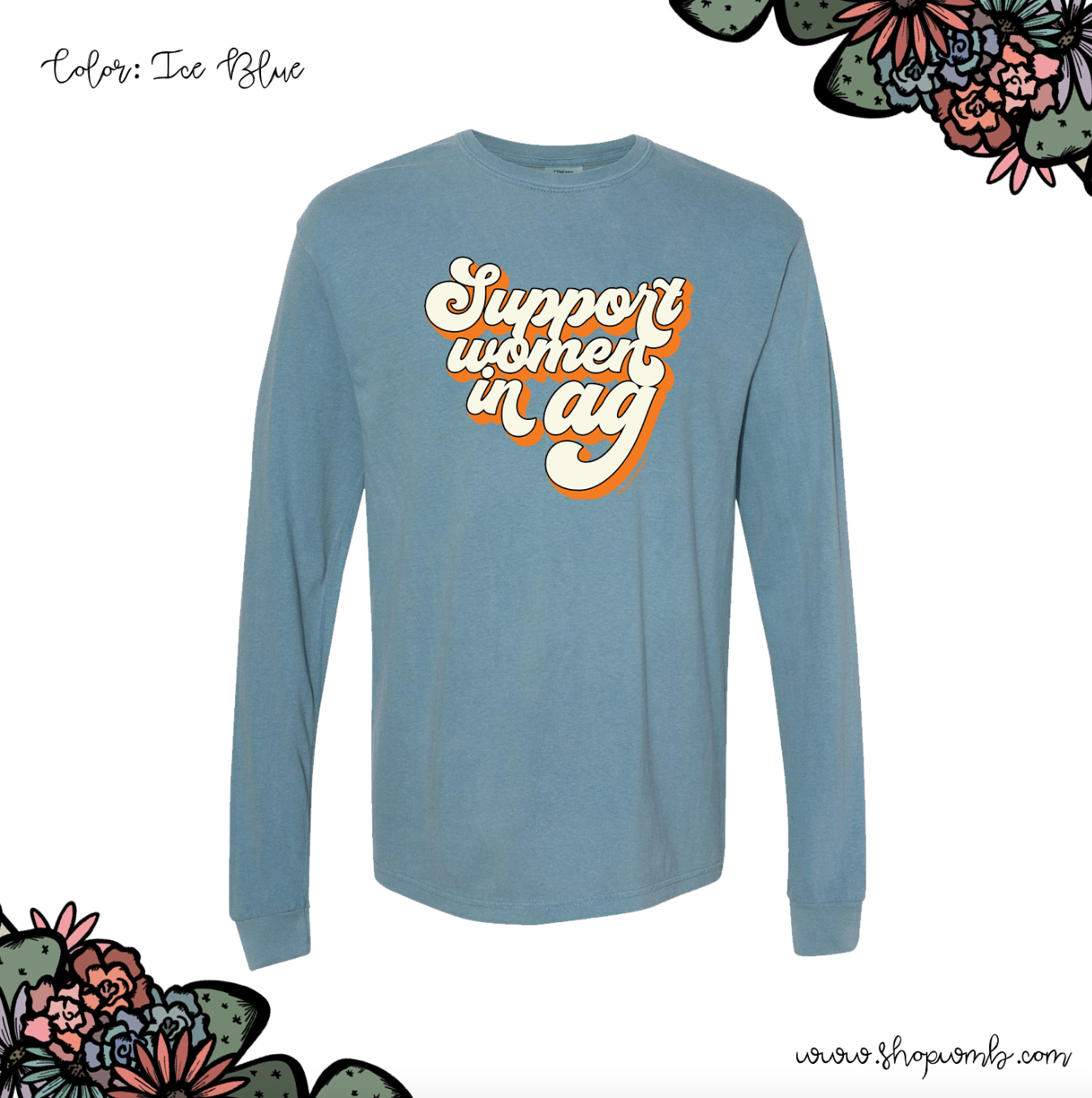 Retro Support Women In Ag Orange LONG SLEEVE T-Shirt (S-3XL) - Multiple Colors!