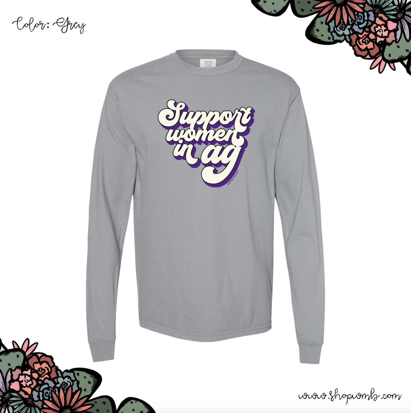 Retro Support Women In Ag Purple LONG SLEEVE T-Shirt (S-3XL) - Multiple Colors!