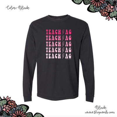Teach Ag Bolt Pink LONG SLEEVE T-Shirt (S-3XL) - Multiple Colors!