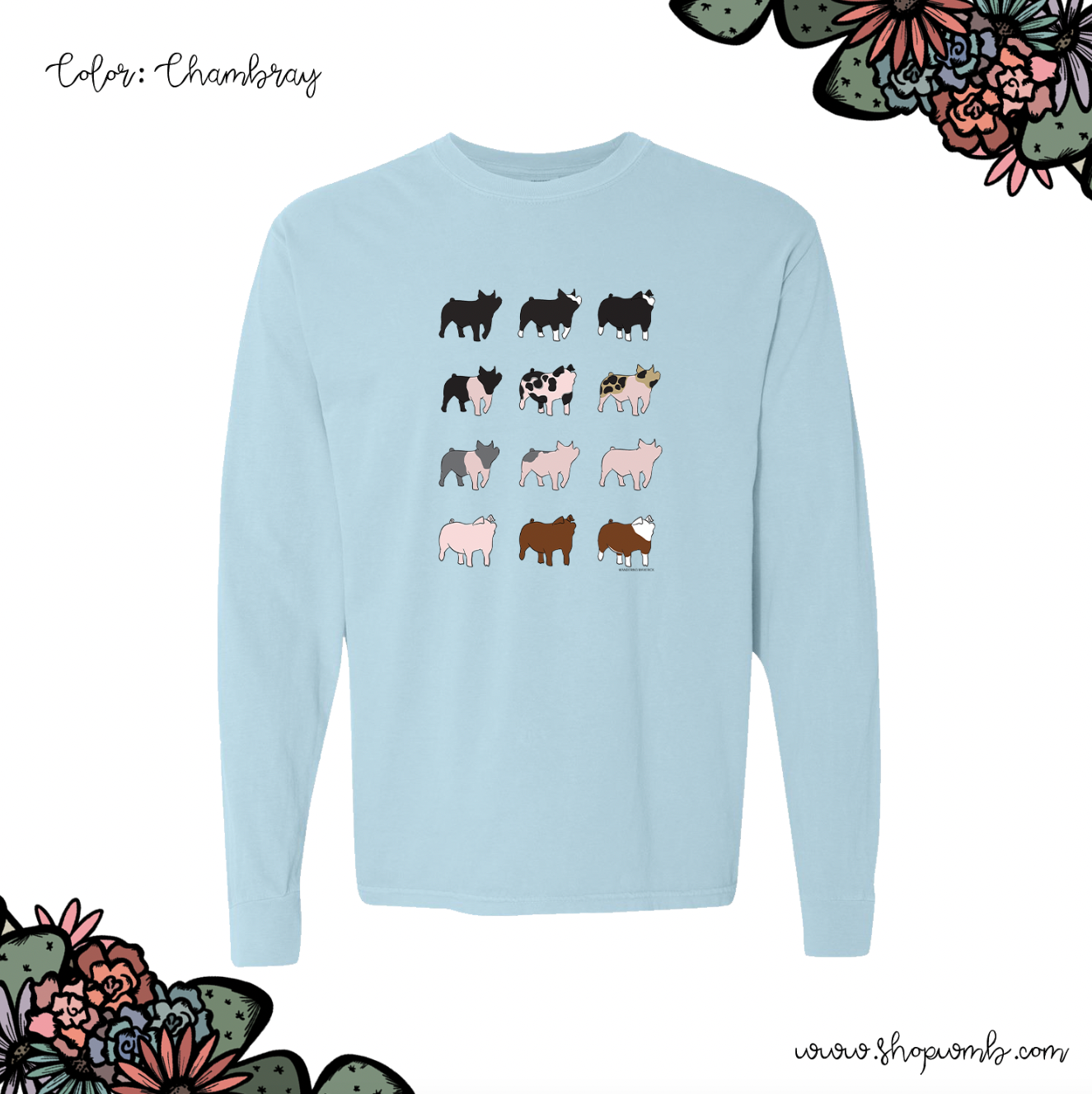 Pig Breeds LONG SLEEVE T-Shirt (S-3XL) - Multiple Colors!