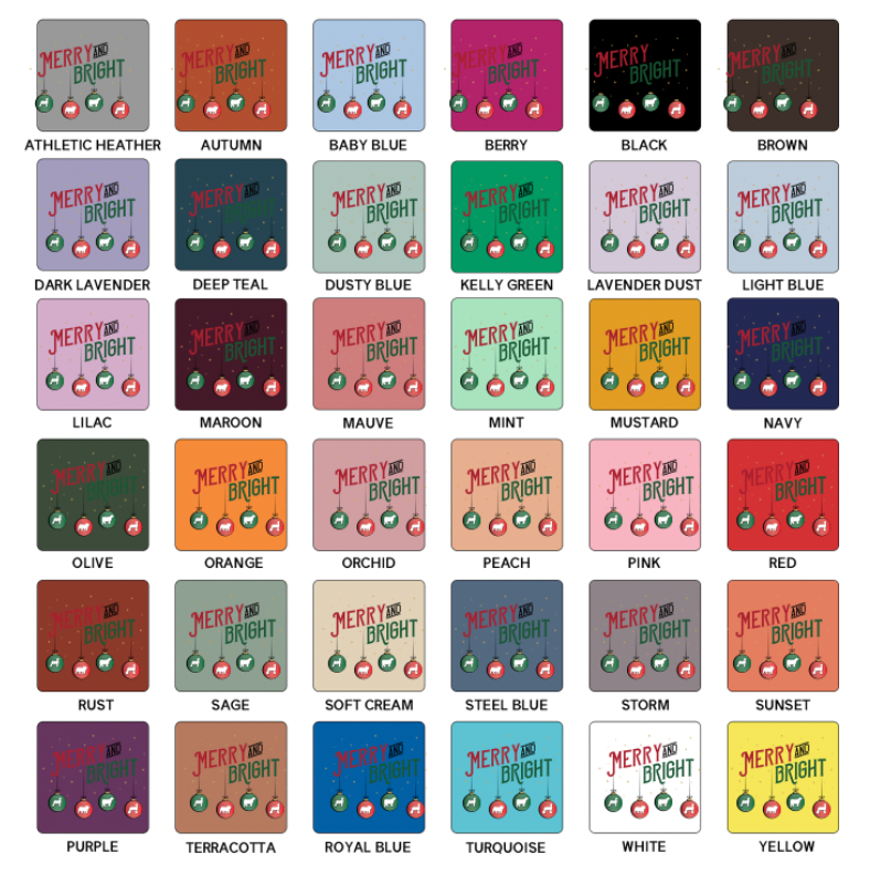 Merry & Bright Christmas T-Shirt (XS-4XL) - Multiple Colors!