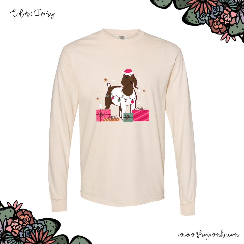 Christmas Present Goat LONG SLEEVE T-Shirt (S-3XL) - Multiple Colors!
