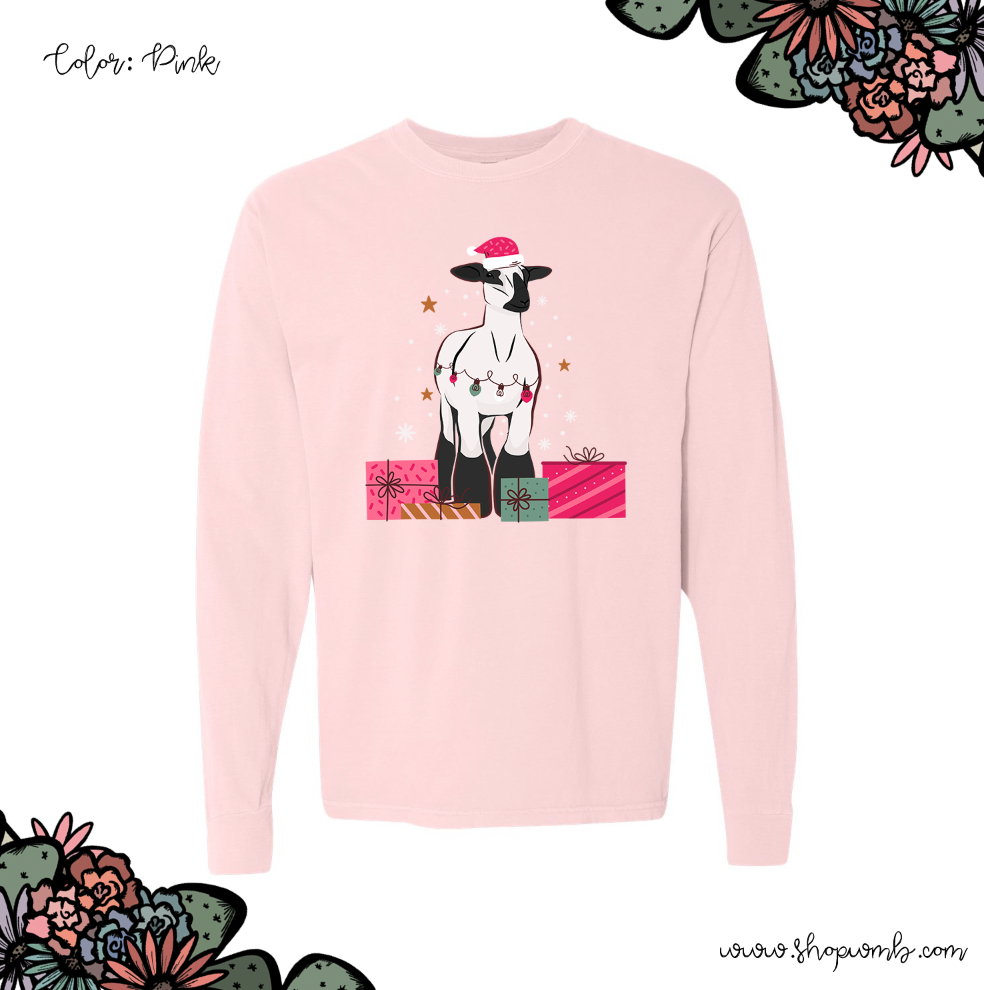 Christmas Present Lamb LONG SLEEVE T-Shirt (S-3XL) - Multiple Colors!
