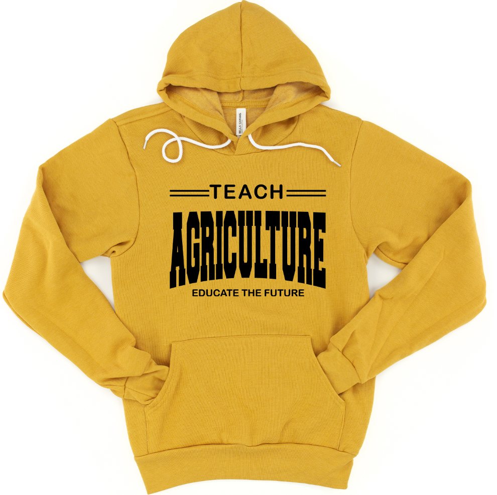 Teach Agriculture Educate The Future Black ink Hoodie (S-3XL) Unisex - Multiple Colors!