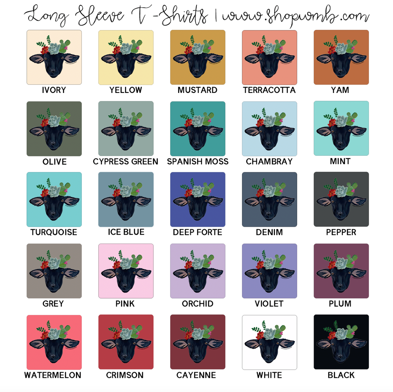 Lamb Flower LONG SLEEVE T-Shirt (S-3XL) - Multiple Colors!