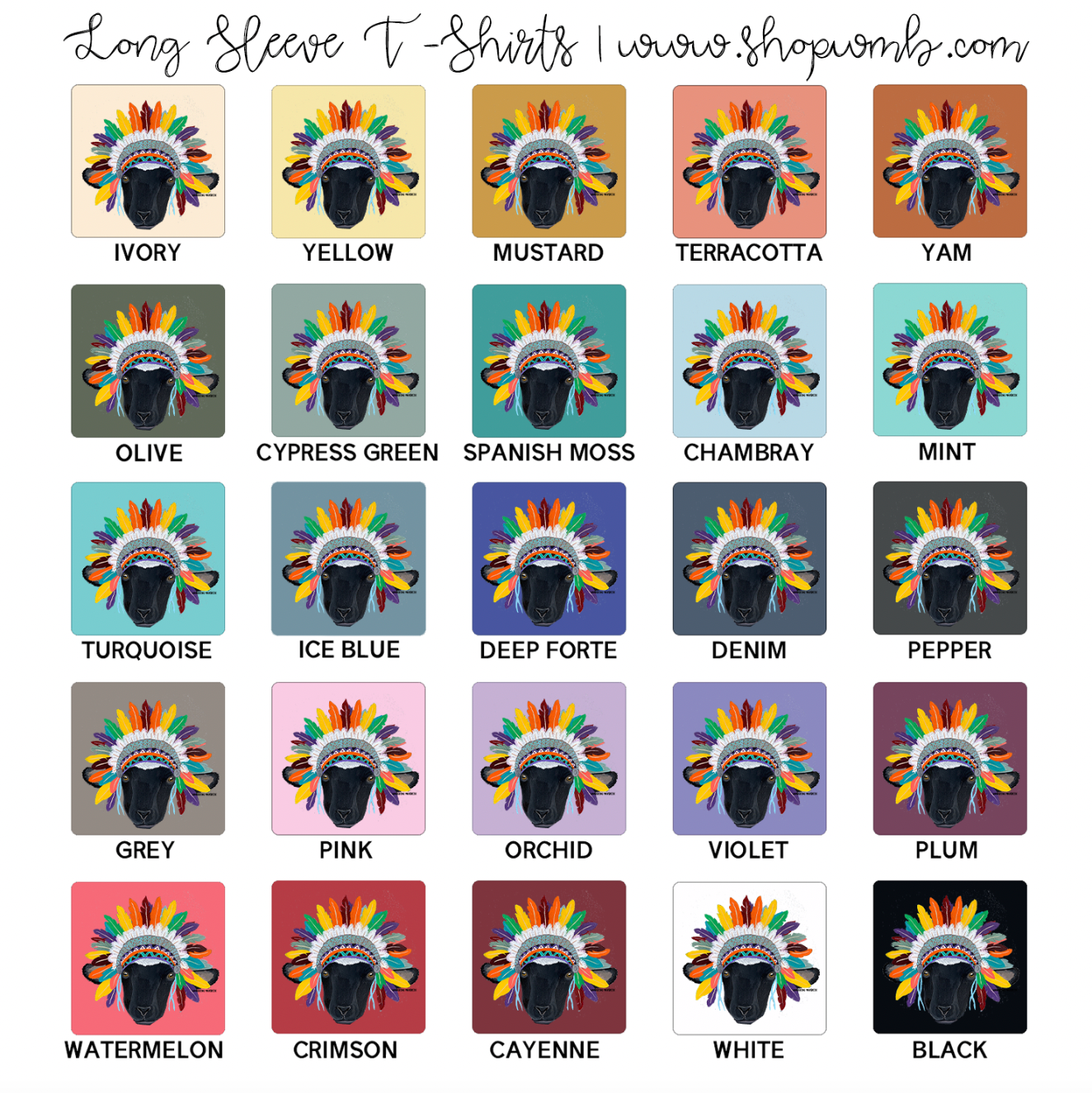 Lamb Headdress LONG SLEEVE T-Shirt (S-3XL) - Multiple Colors!
