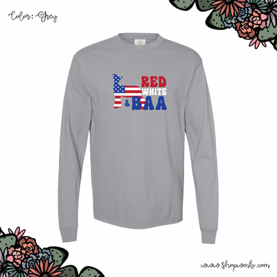 Red White & Baa LONG SLEEVE T-Shirt (S-3XL) - Multiple Colors!