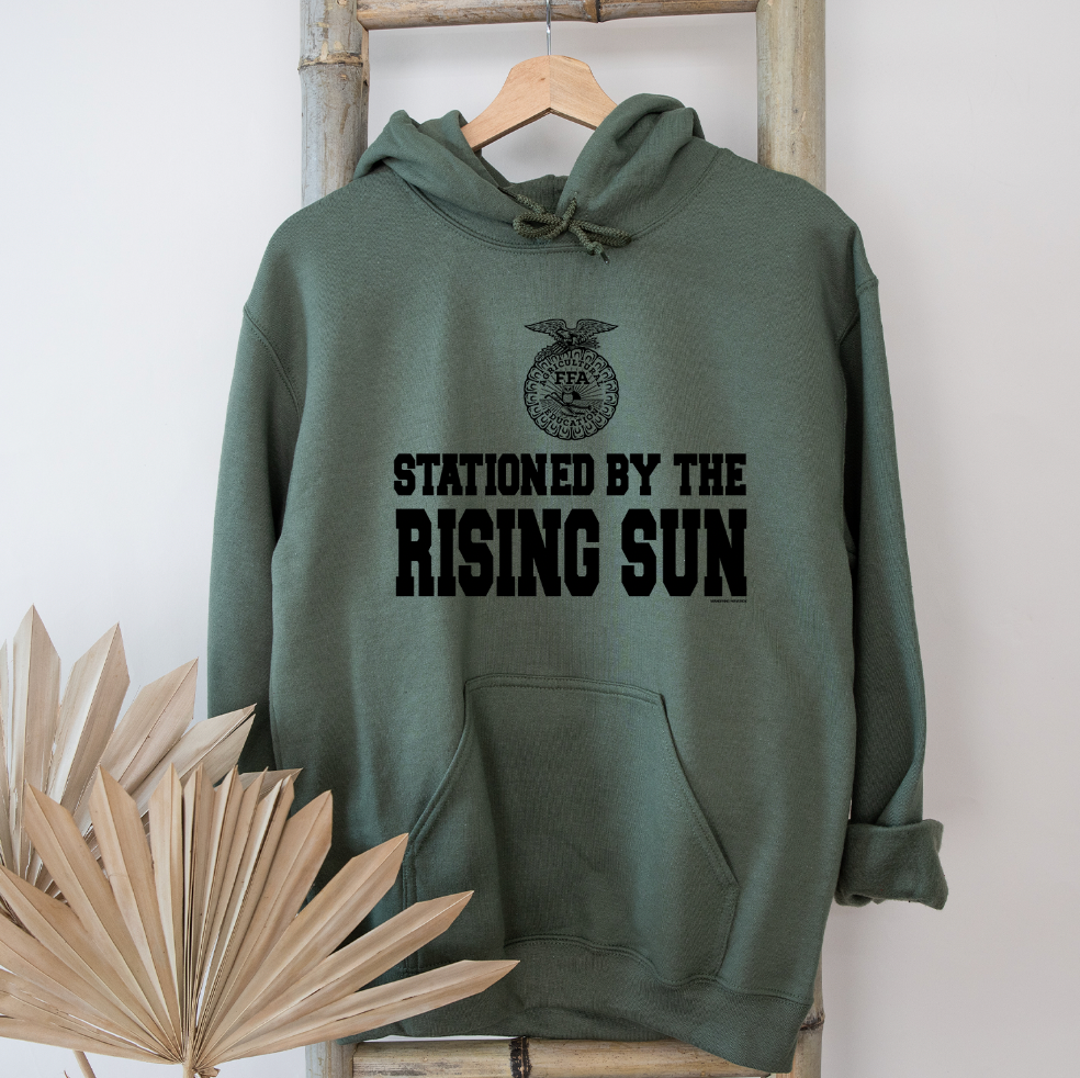 Stationed By The Rising Sun Emblem Hoodie (S-3XL) Unisex - Multiple Colors!