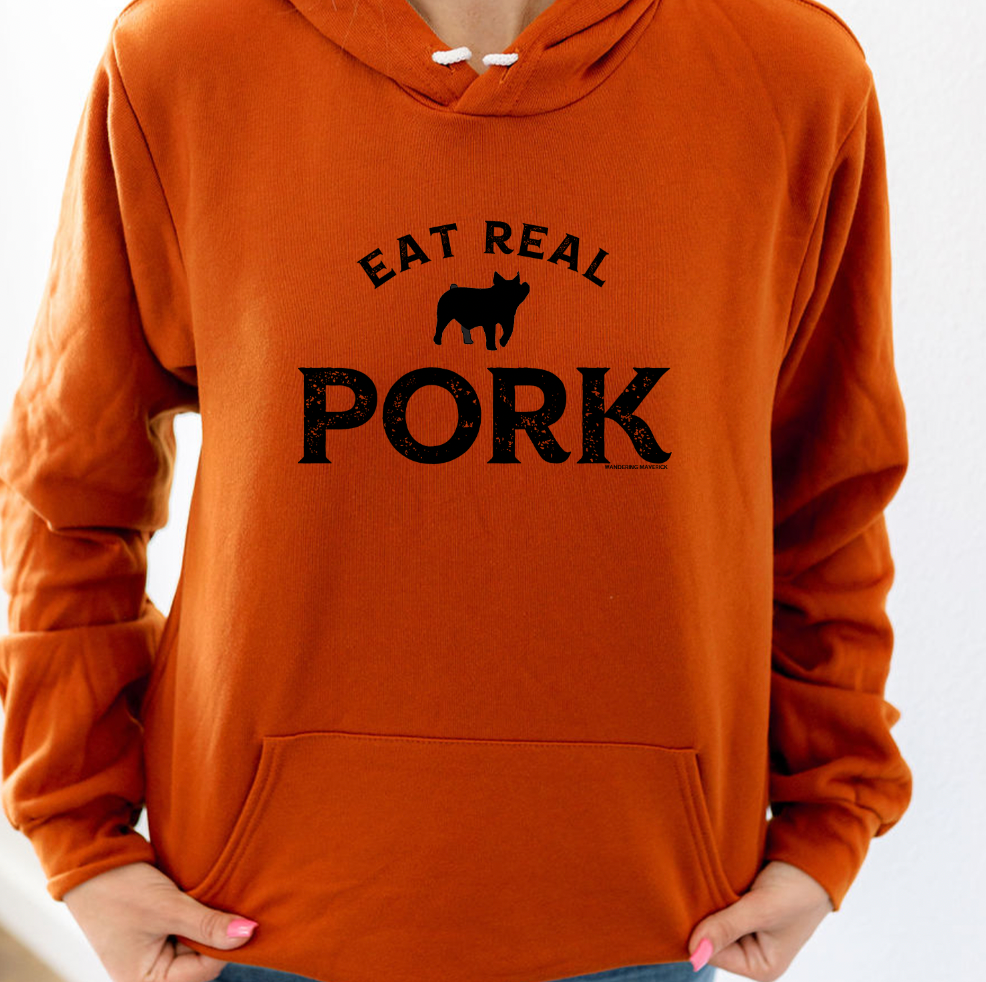 Eat Real Pork Hoodie (S-3XL) Unisex - Multiple Colors!